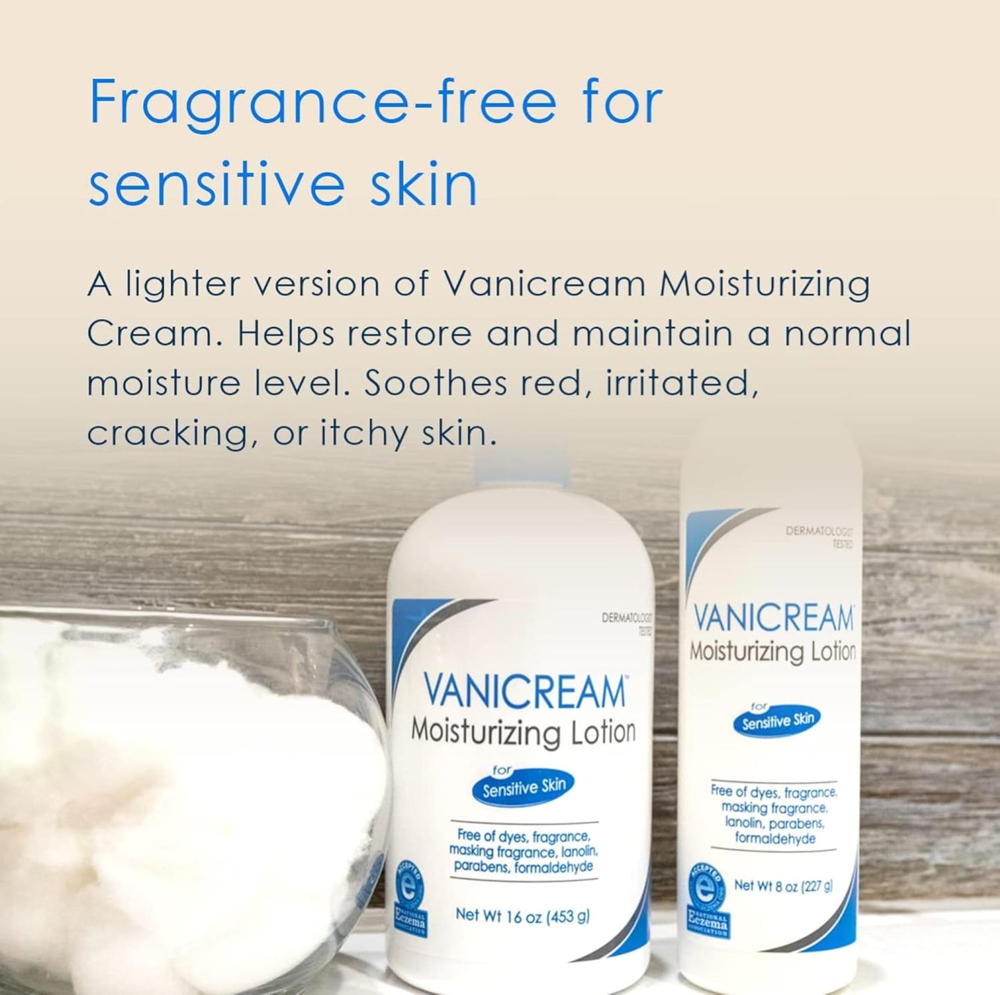 Vanicream Moisturizing Lotion for Sensitive Skin, 16 oz | Fragrance-Free, Gluten-Free, with Pump Dispenser