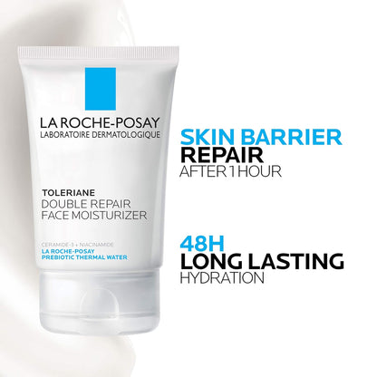 La Roche-Posay Toleriane Skin Care Set - Double Repair Face Moisturizer 100ml & Purifying Foaming Facial Cleanser 50ml | Oil-Free Moisturizer & Face Wash for Oily Skin, Niacinamide-Infused