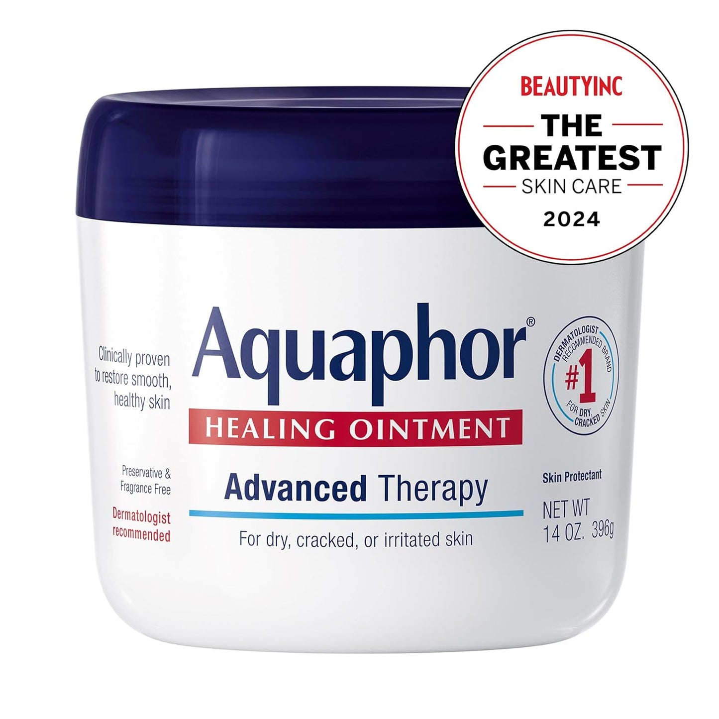 Aquaphor Healing Ointment: Advanced Therapy Skin Protectant for Dry, Cracked Skin, Minor Cuts & Burns – Multi-Purpose Moisturizer, 14 oz Jar