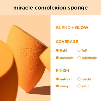 Real Techniques Miracle Complexion Sponge, Full Coverage Makeup Blender for Liquid & Cream Foundation, Streak-Free Professional Tool, 4 Count, Cruelty-Free, Vegan, Latex-Free