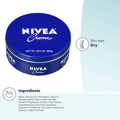 NIVEA Creme Moisturizing Cream: Body, Face, and Hand Cream – 13.5 oz Tin