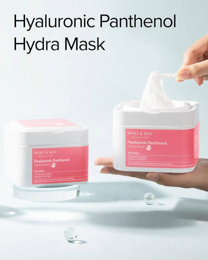 Mary&May Hyaluronic Panthenol Hydra Mask – Daily Sheet Mask for Intense Moisturizing & Soothing, Hypoallergenic & Cruelty-Free Korean Skincare (30 Sheets)