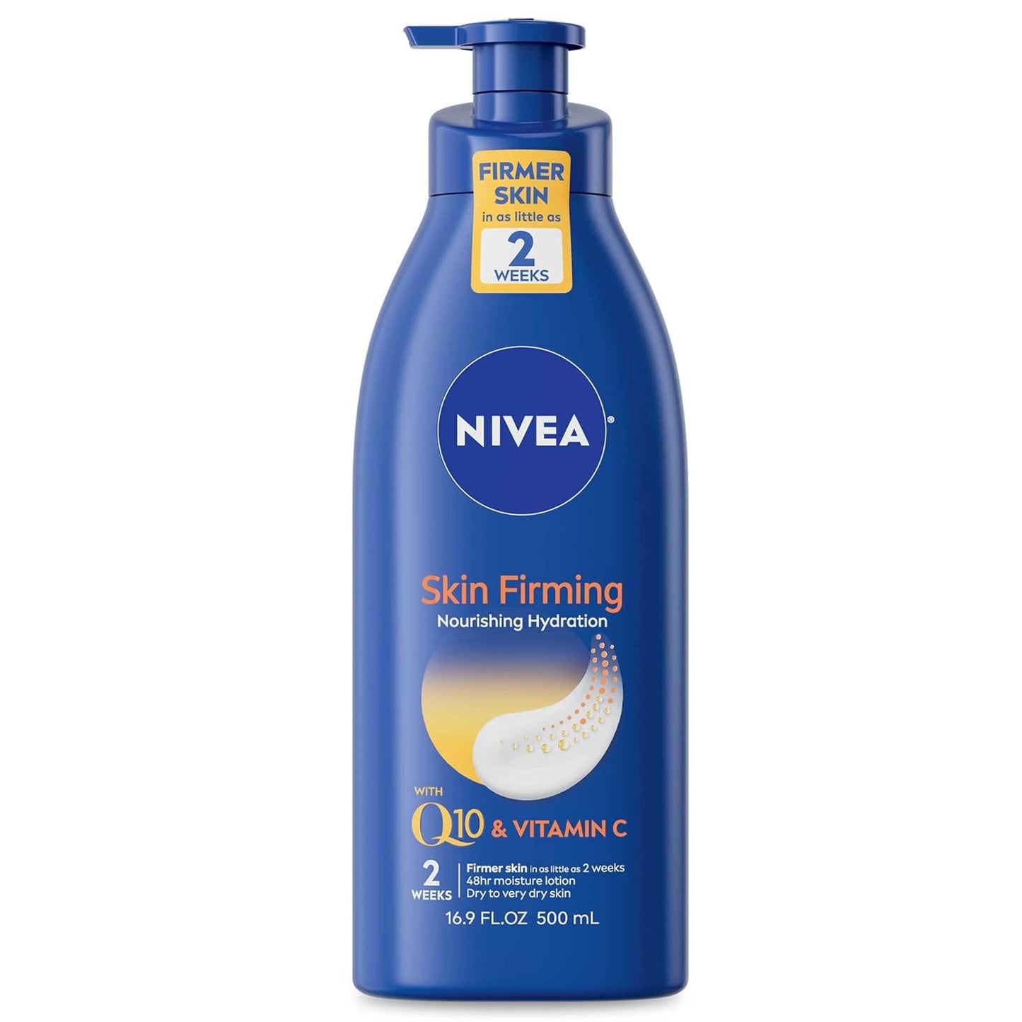 NIVEA Nourishing Skin Firming Body Lotion with Q10 & Vitamin C, 16.9 Fl Oz | Dry Skin Moisturizer for Firming & Hydration