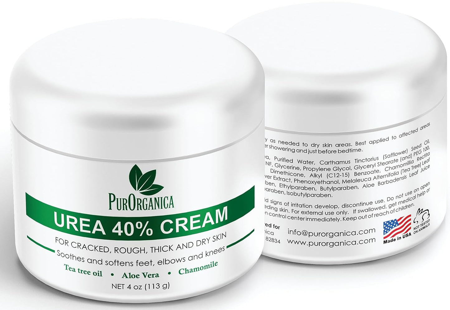 Urea 40% Cream – Made in USA, Foot Cream for Thick, Cracked, Rough Skin, Callus & Corn Remover, Toenail Softener & Dead Skin Treatment