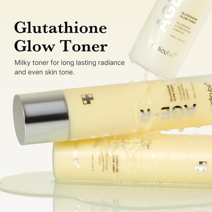 Medicube Age-R Glutathione Glow Milky Toner, 140ml (4.73 fl. oz.) – Low-Irritation Double Layer Toner for Glass Glow Skin with Peptide, Even Skin Tone, Radiance, and Hydration – Korean Skincare