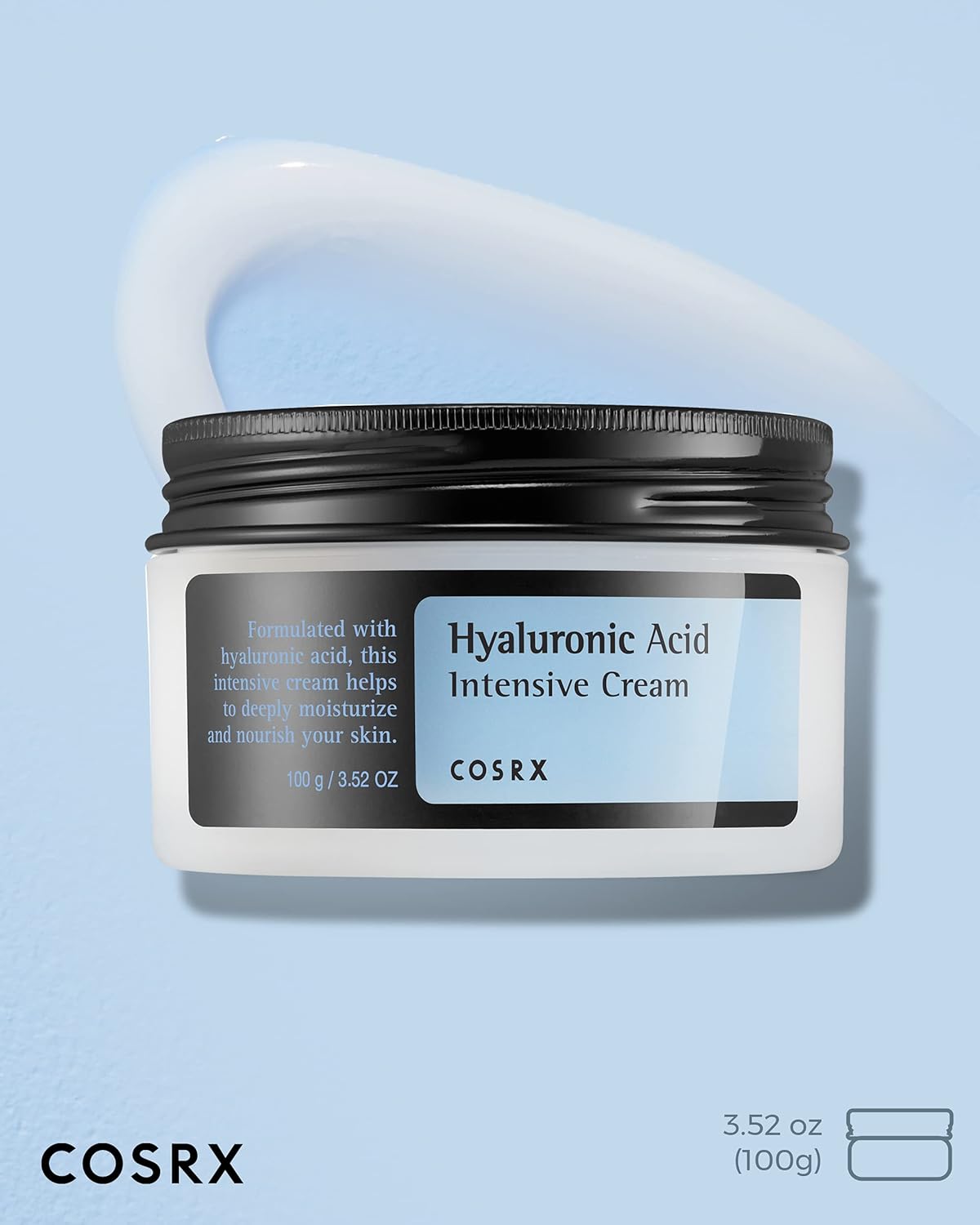 COSRX Hyaluronic Acid Moisturizing Cream – 3.52 oz | Rich Hydration for Sensitive Skin, Long-Lasting Moisturizer, Korean Skin Care