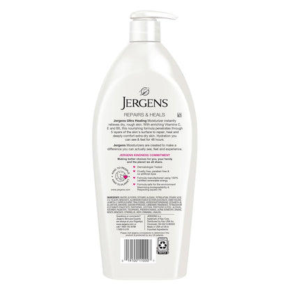 Jergens Ultra Healing Dry Skin Moisturizer, 32 oz | Body & Hand Lotion with HYDRALUCENCE Blend, Vitamins C, E, & B5 for Extra Dry Skin