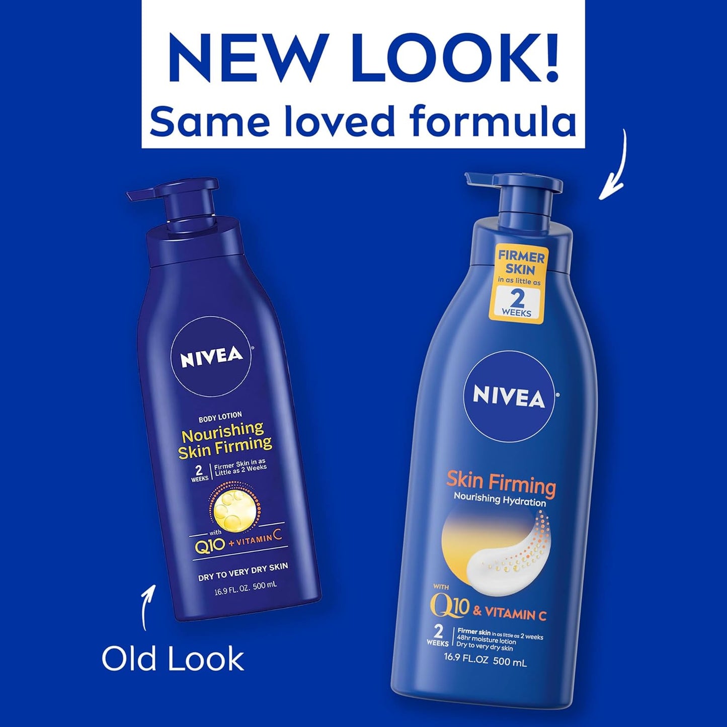 NIVEA Nourishing Skin Firming Body Lotion with Q10 & Vitamin C, 16.9 Fl Oz | Dry Skin Moisturizer for Firming & Hydration