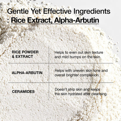 ANUA Rice Enzyme Brightening Cleansing Powder – Gentle Rice Mask & Face Wash for Radiant Skin, Ceramide-Infused, Fragrance-Free, 40g / 1.41 fl. oz.