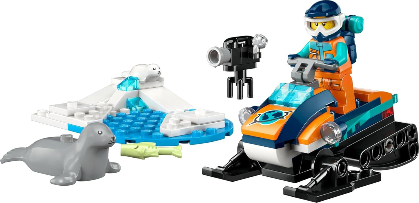 LEGO City Arctic Explorer Snowmobile 60376 Building Set – Snowmobile Playset with Minifigures and 2 Seal Figures, Perfect Gift for Imaginative Play for Kids Aged 5+