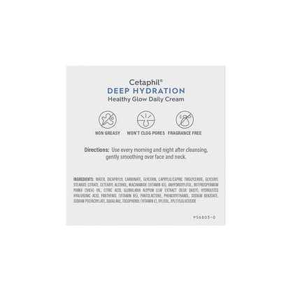 Cetaphil Deep Hydration Healthy Glow Daily Face Cream, 1.7 oz | 48-Hour Moisturizer for Dry Sensitive Skin, with Hyaluronic Acid, Vitamin E & B5