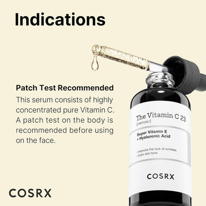 COSRX Pure Vitamin C 23% Serum with Vitamin E & Hyaluronic Acid – Brightening & Hydrating Facial Serum for Fine Lines, Uneven Skin Tone & Dull Skin, Korean Skin Care, 0.7 oz (20g)