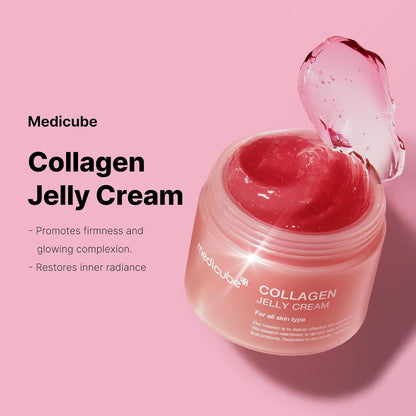 Medicube Collagen Jelly Cream, 3.71 fl. oz. – Hydrating Niacinamide & Freeze-Dried Hydrolyzed Collagen for 24-Hour Glow, Firmness, and Skin Barrier Support – No Artificial Colors