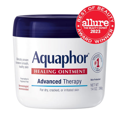 Aquaphor Healing Ointment: Advanced Therapy Skin Protectant for Dry, Cracked Skin, Minor Cuts & Burns – Multi-Purpose Moisturizer, 14 oz Jar