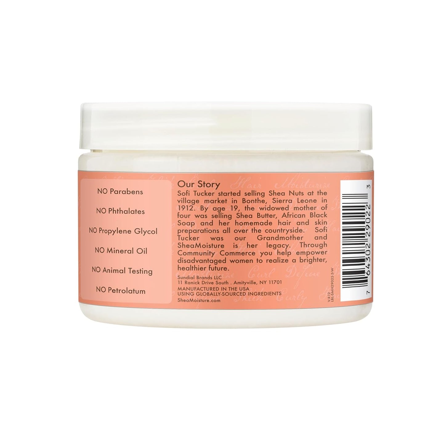 SheaMoisture Curl Enhancing Smoothie Cream for Thick, Curly Hair, Coconut & Hibiscus, Sulfate-Free & Paraben-Free, 12 oz