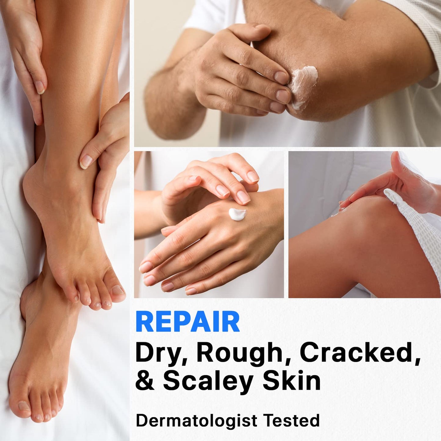 Ebanel Urea Cream 40% + Salicylic Acid 2%, Foot & Skin Repair Cream for Dry Cracked Heels, Feet, Knees, Elbows, and Hands | Dead Skin, Callus, and Toenail Softener, Keratolytic Skin Barrier Repair