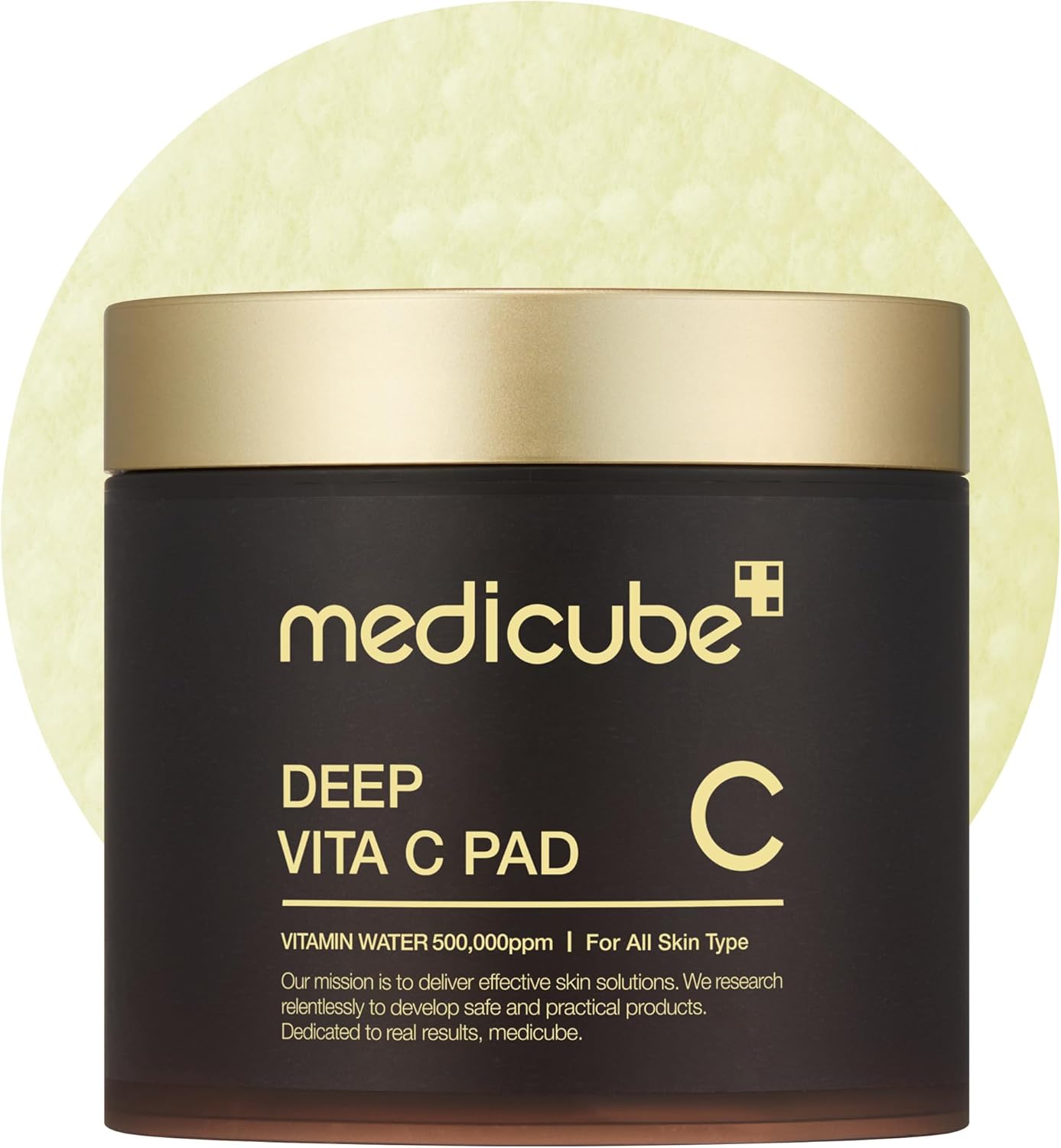 Medicube Deep Vita C Facial Pads, 70 Sheets – Vitamin C Toner Pads with 500,000 PPM of Vitamin Water & 3 Types of Vitamin for Uneven Skin Tone, Hydration, and Resurfacing