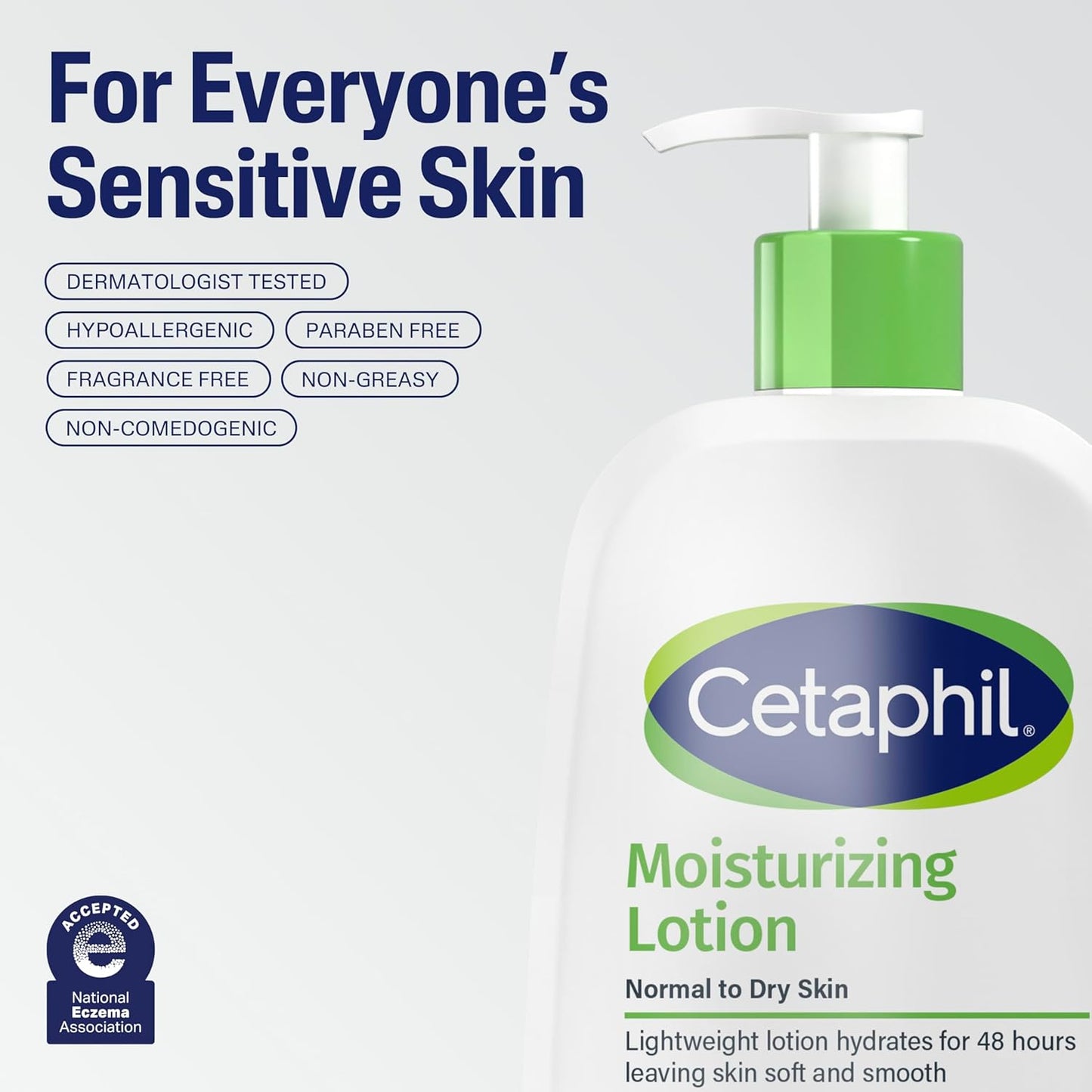 Cetaphil Hydrating Face & Body Moisturizer, 20 oz | Fragrance-Free, Hypoallergenic Lotion for Sensitive & All Skin Types