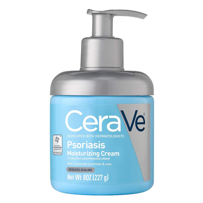 CeraVe Psoriasis Moisturizing Cream with Salicylic Acid & Urea for Itch Relief and Dry Skin Care, Fragrance-Free, 8 oz