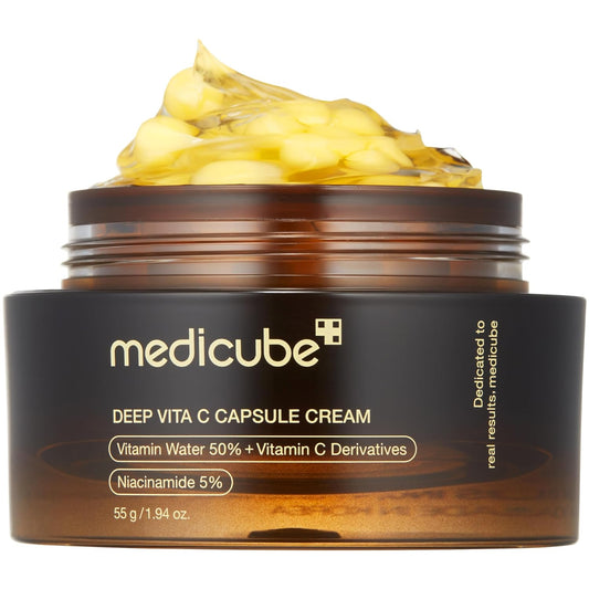 Medicube Deep Vitamin C Golden Capsule Moisturizer, 1.94 oz – Radiance-Boosting Gel with Liposome Capsules for Wrinkles, Hydration, and Glow – Korean Skin Care