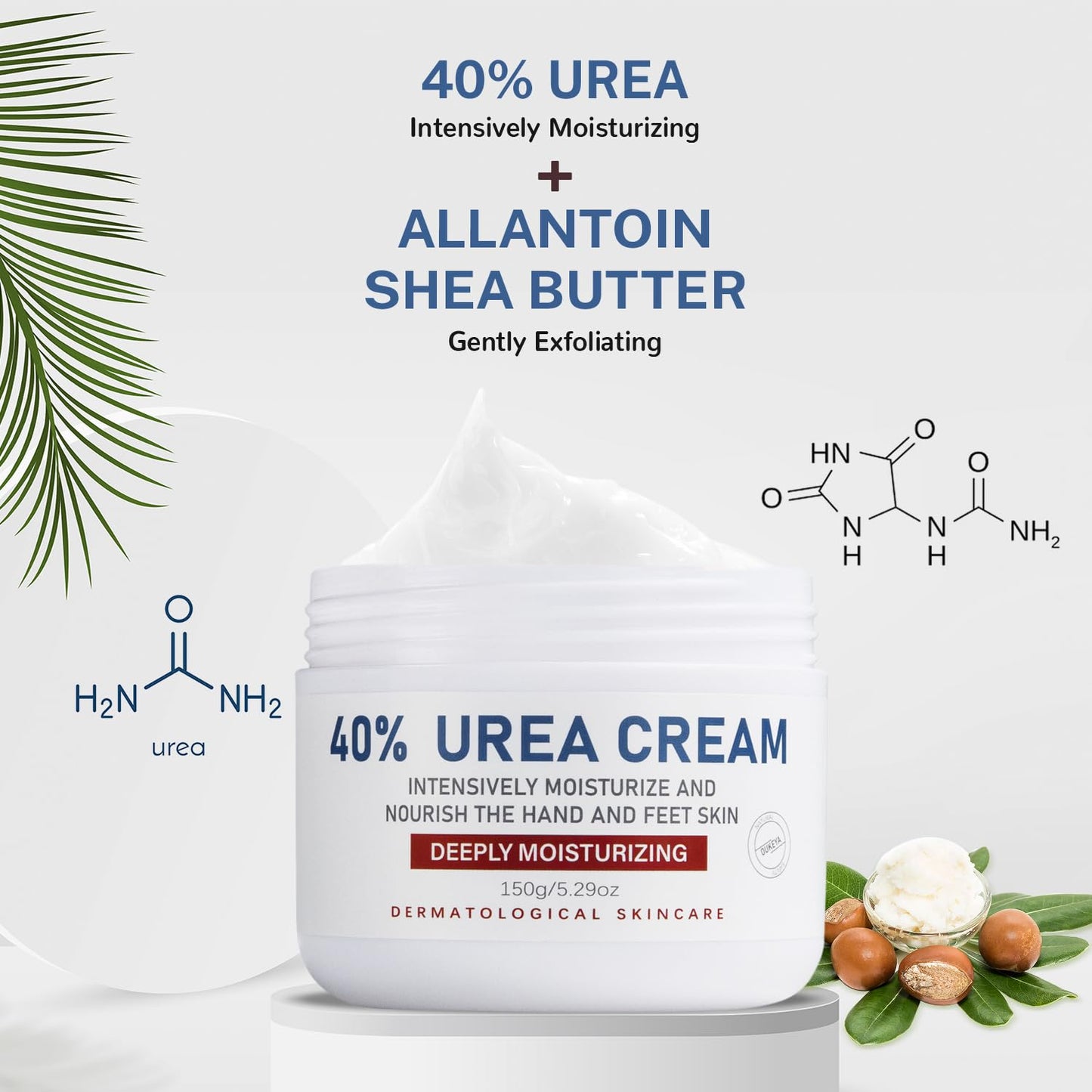 Urea Cream 40% - Intensive Foot & Hand Cream for Dry, Cracked Skin, Maximum Strength Urea Lotion for Feet