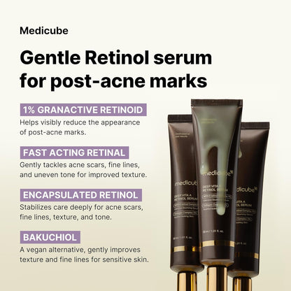 Medicube Deep Reviving Bakuchiol Retinol Serum, 1.69 oz – Anti-Aging Formula with 4th Gen Retinol & Bakuchiol to Target Fine Lines, Uneven Skin Tone, and Blemish Scars – Low Irritant, Korean Skin Care