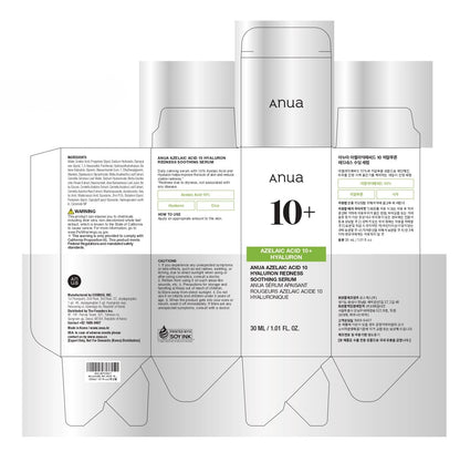 Anua Azelaic Acid 10% Redness Soothing Serum – Vegan Facial Serum for Sensitive Skin with Hyaluronic Acid, Niacinamide, and Spot Care, Korean Skincare (30ml / 1.01 fl. oz.)