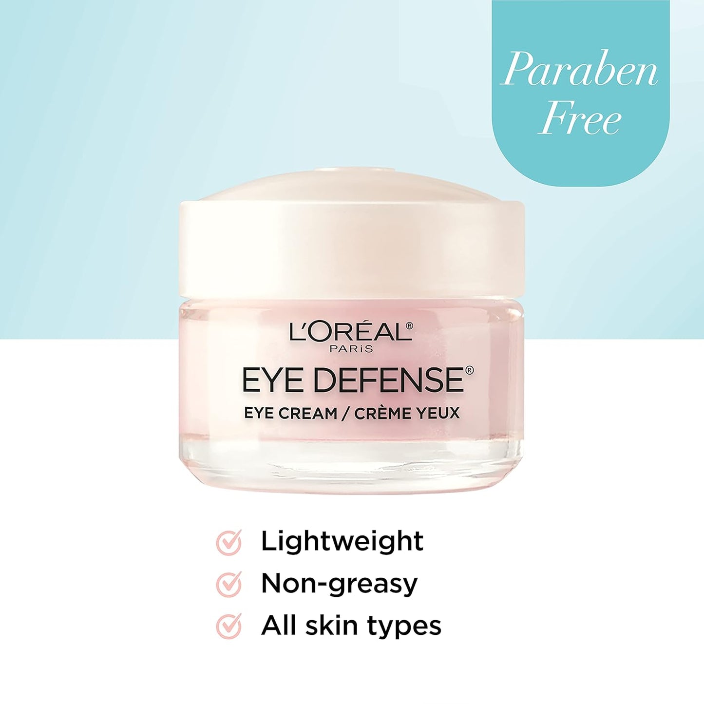 L'Oréal Paris Dermo-Expertise Eye Defense Cream with Caffeine & Hyaluronic Acid, 0.5 oz – Anti-Aging Eye Cream for Puffiness & Fine Lines