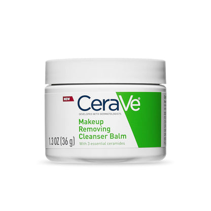 CeraVe Cleansing Balm Makeup Remover, Waterproof Makeup Remover with Ceramides & Plant-Based Jojoba Oil, Non-Comedogenic & Fragrance-Free, 1.3 Oz