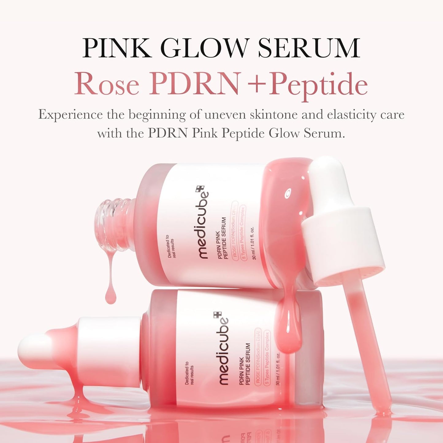 Medicube PDRN Pink Peptide Serum, 1.01 fl. oz. – Hydrating & Firming Serum with Peptide & Niacinamide for Pink Glow, Uneven Skin Tone, and Moisture Boost