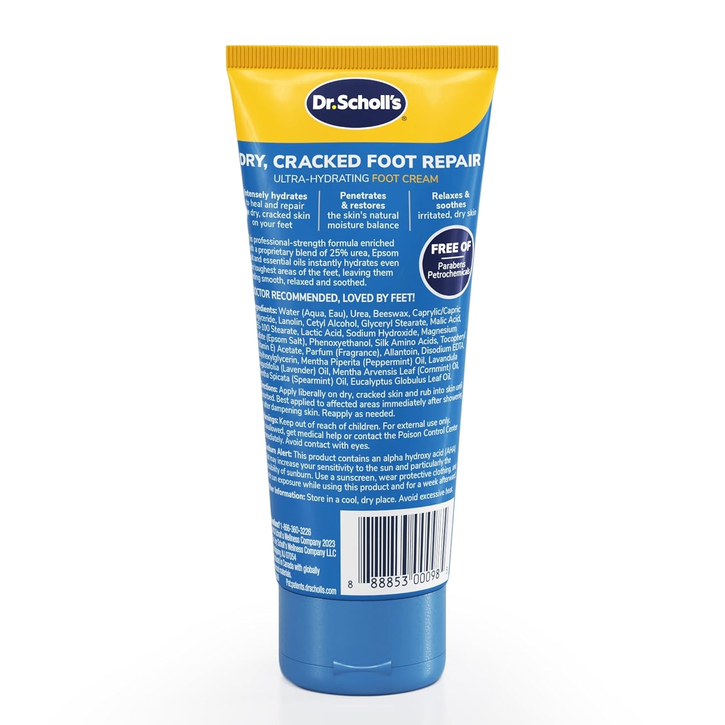 Dr. Scholl's Foot Cream Moisturizer: Ultra-Hydrating Lotion for Dry, Cracked Feet – 25% Urea Skin Repair, 3.5 oz