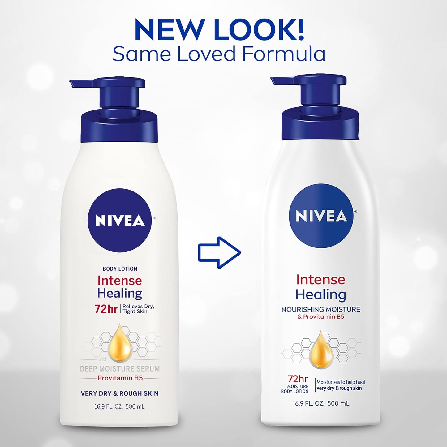 NIVEA Body Lotion, 16.9 Fl Oz | Intense Healing for Dry Skin, 72-Hour Moisturization with Deep Nourishing Serum