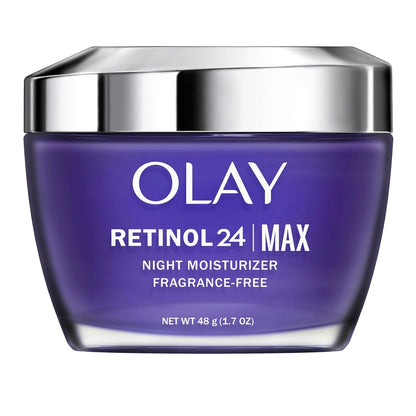 Olay Retinol 24 Max Moisturizer, Hydrating Night Face Cream with Retinol, 1.7 oz | Non-Greasy, Fragrance-Free Formula