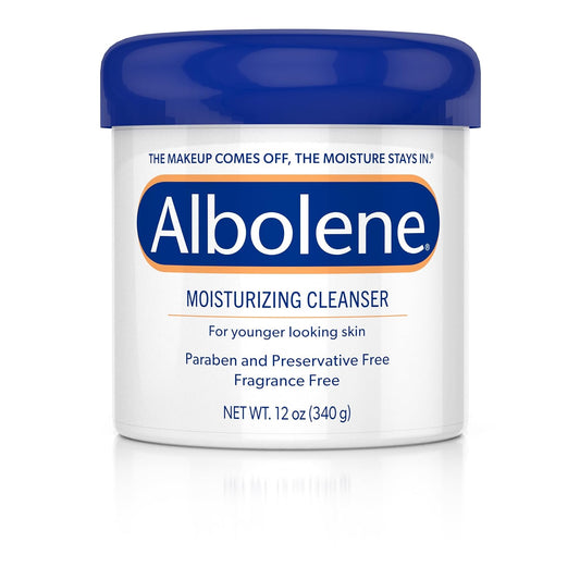 Albolene Moisturizing Cleanser & Makeup Remover | Beta Carotene-Enriched, Fragrance-Free Facial Cleanser & Balm | Hydrating Cream, 12 oz