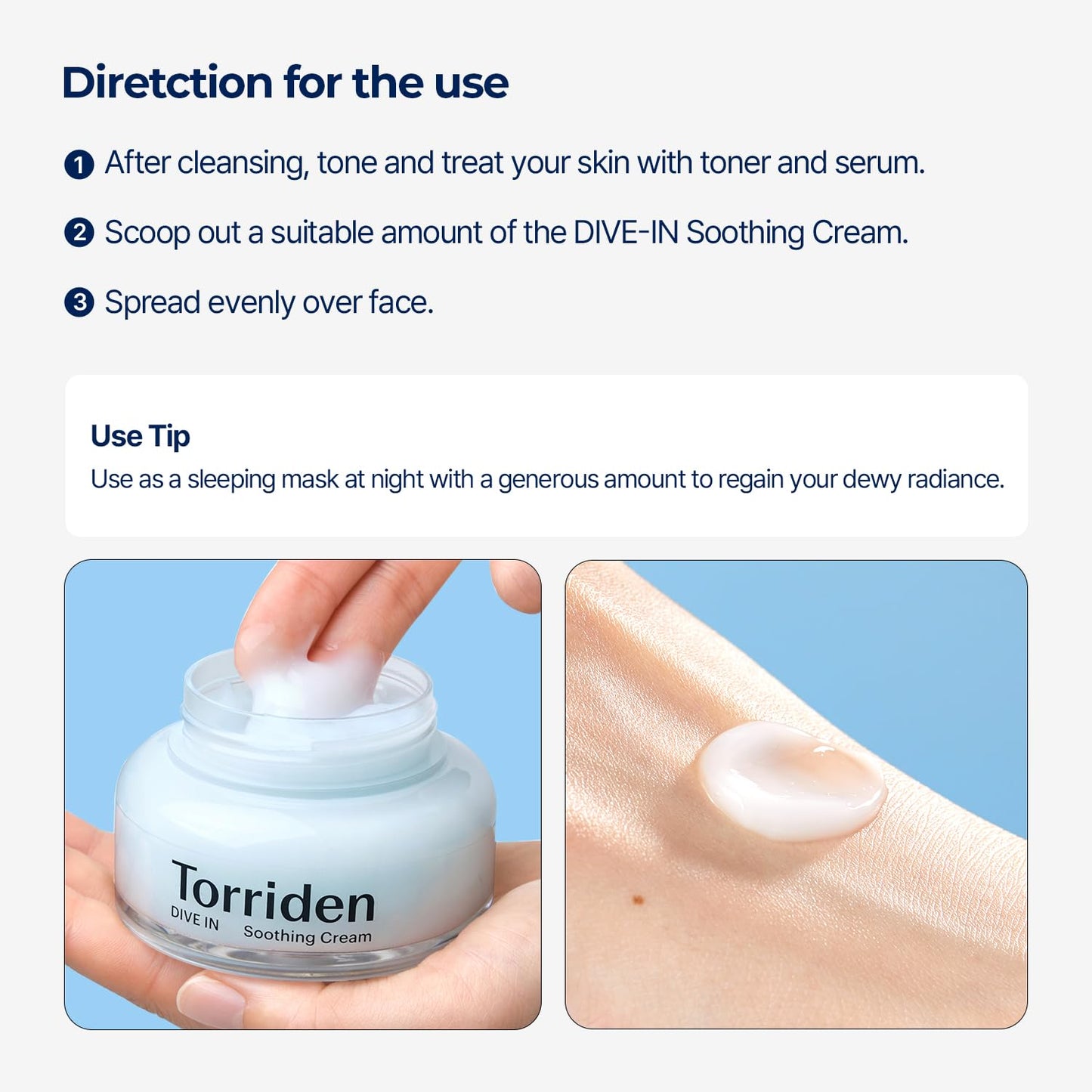 Torriden DIVE-IN Hyaluronic Acid Soothing Cream, 3.38 fl. oz. – Revitalizing Facial Moisturizer for Sensitive, Dry Skin – Fragrance-Free, Alcohol-Free, No Colorants