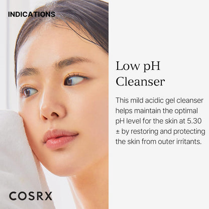 COSRX Low pH Good Morning Gel Cleanser – 5.07 fl. oz | Daily BHA Face Wash for Sensitive Skin, pH-Balancing, Gentle Korean Skincare