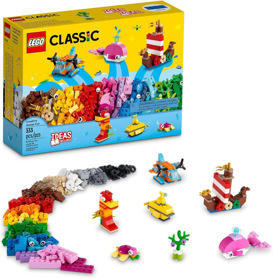 LEGO Classic Creative Ocean Fun 11018 Building Set – 333 Pieces of Ocean-Themed Toys for Kids Aged 4+, Perfect for Boys and Girls