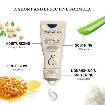 Embryolisse Lait-Crème Concentré: Multifunctional Moisturizer, Primer, and Makeup Remover with Shea Butter & Aloe Vera – Suitable for All Skin Types"