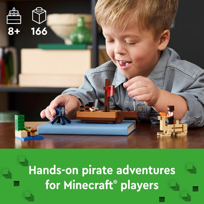 LEGO Minecraft The Pirate Ship Voyage – Boat Playset with Squid, Camel, and Pirate Figures, Action Role-Play Building Set for Kids Aged 8+, Perfect Minecraft Gift, 21259