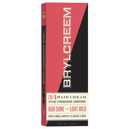 Brylcreem 3-in-1 Original High Shine Men's Hair Cream, Styling, Strengthening & Conditioning, Alcohol-Free, 5.5 Oz