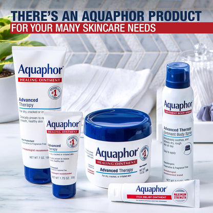 Aquaphor Healing Ointment: Advanced Therapy Skin Protectant for Dry, Cracked Skin, Minor Cuts & Burns – Multi-Purpose Moisturizer, 14 oz Jar