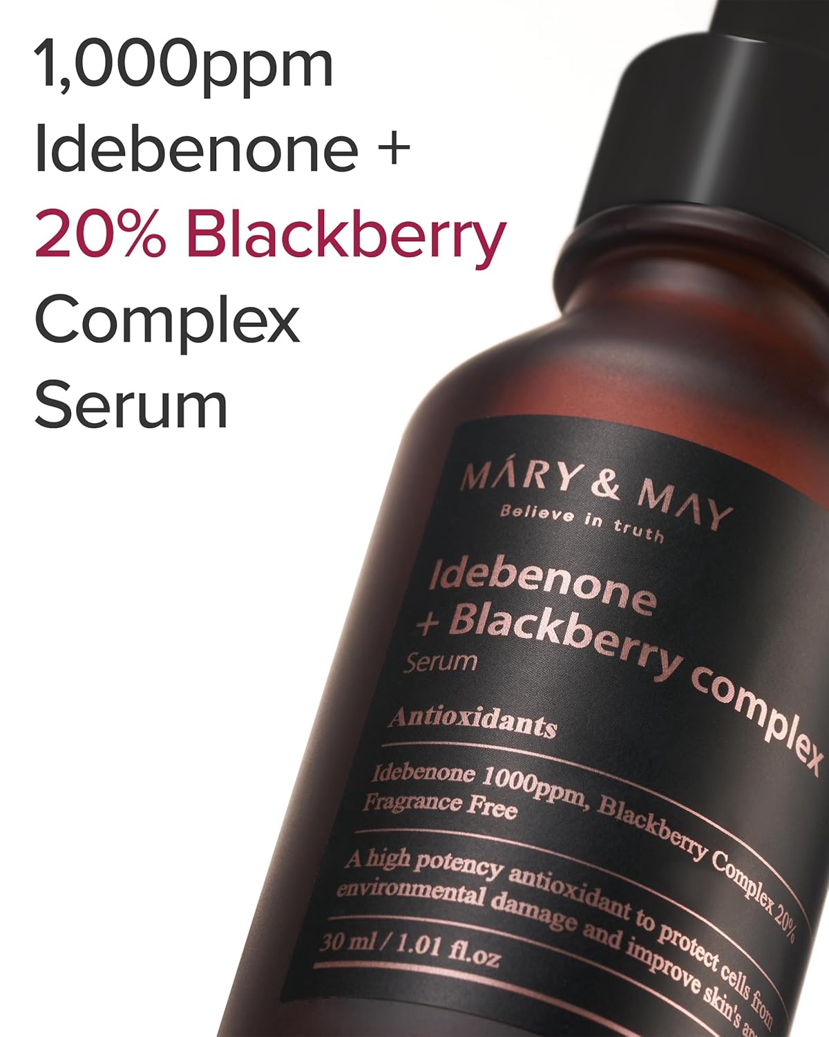 Mary&May Idebenone + Blackberry Complex Serum, 1.01 fl. oz. – Potent Anti-Aging Serum with Antioxidant-Rich Formula for Skin Nourishment – EWG Green Grade, Cruelty-Free Korean Skincare