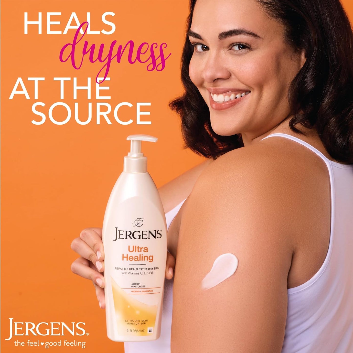 Jergens Ultra Healing Dry Skin Moisturizer, 32 oz | Body & Hand Lotion with HYDRALUCENCE Blend, Vitamins C, E, & B5 for Extra Dry Skin