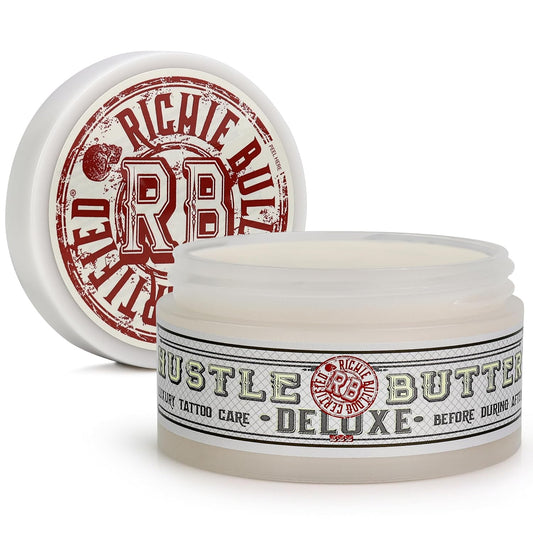 Hustle Butter Tattoo Aftercare Balm, 5oz – 100% Vegan Tattoo Healing Cream for New Tattoos & Rejuvenation of Older Tattoos, No Petroleum Formula