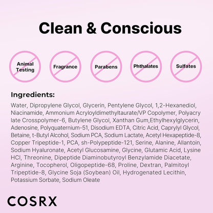 COSRX 6X Peptide Collagen Booster Toner Serum – Niacinamide & Hyaluronic Acid Facial Essence for Skin Renewal, Hydrating & Paraben-Free, Korean Skin Care, 5.07 fl oz (150mL)