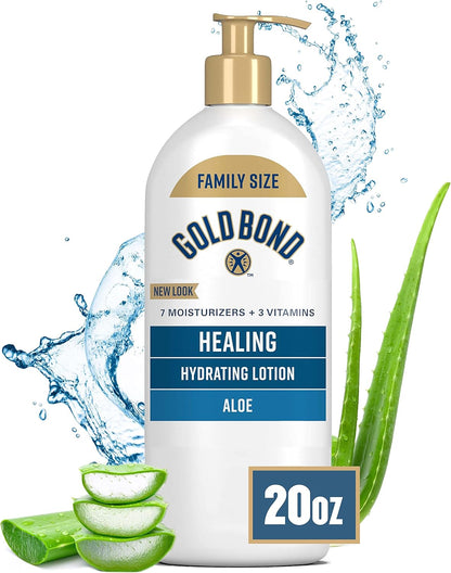 Gold Bond Healing Hydrating Lotion with Aloe, 20 oz | Provides Immediate 24-Hour Moisturizing Relief for Dry Skin