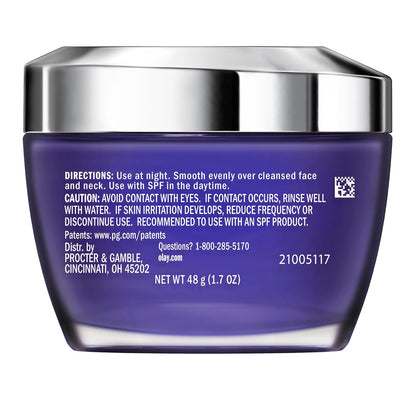 Olay Retinol 24 Max Moisturizer, Hydrating Night Face Cream with Retinol, 1.7 oz | Non-Greasy, Fragrance-Free Formula