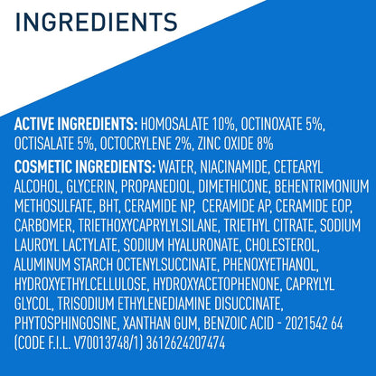 CeraVe AM Facial Moisturizing Lotion with SPF 30 | Oil-Free Face Moisturizer with Hyaluronic Acid, Niacinamide & Ceramides | Non-Comedogenic Broad Spectrum Sunscreen, 3 oz