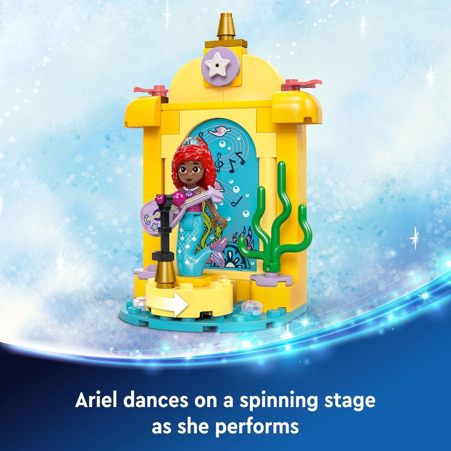 LEGO Disney Princess Ariel’s Music Stage – Buildable Toy Set with Ariel and 2 Iconic Characters, Perfect Disney Gift for Kids Aged 4+, 43235