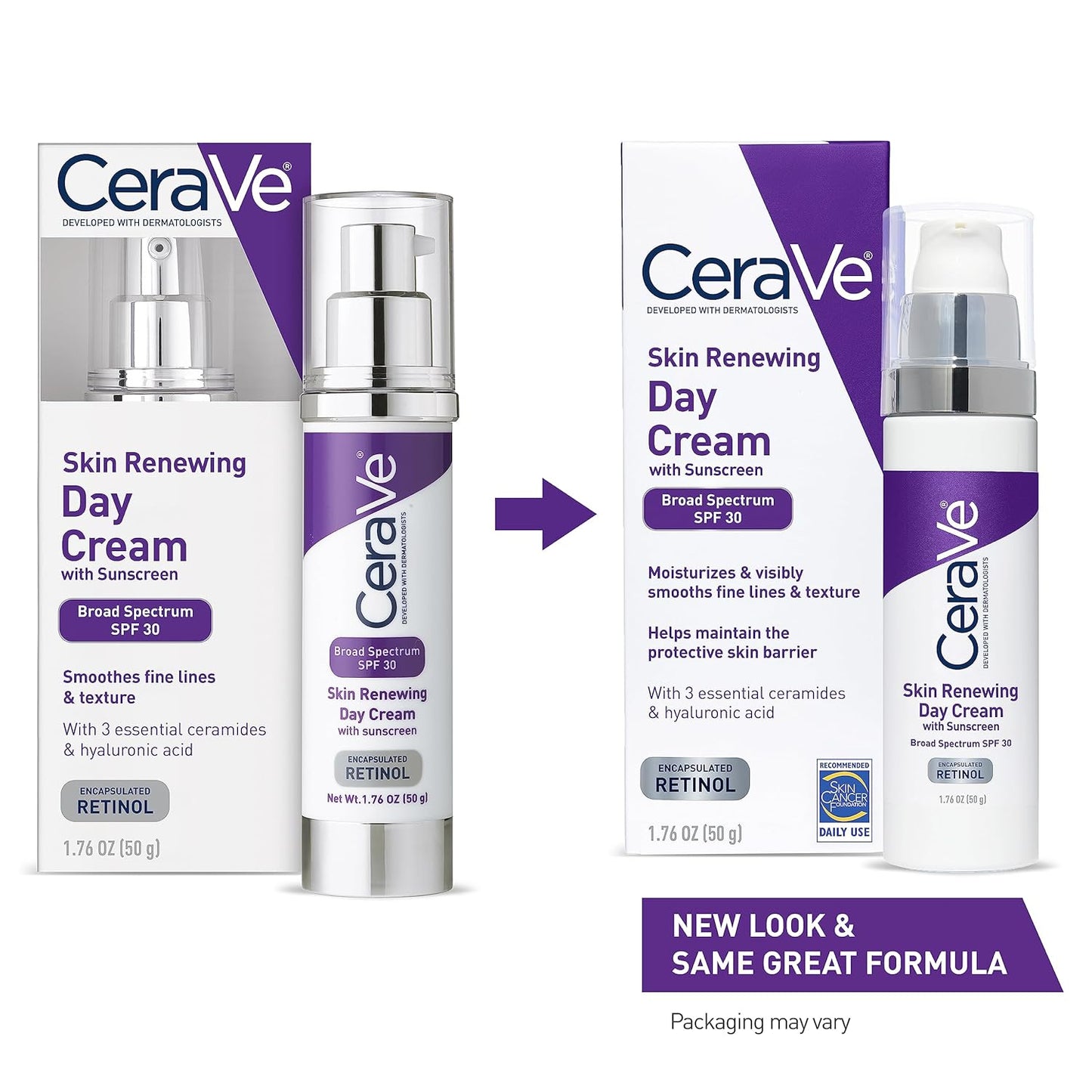 CeraVe Anti-Aging Face Cream SPF 30 | Retinol Anti-Wrinkle Cream with Hyaluronic Acid and Ceramides | 1.76 oz